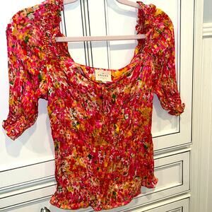 SEZANE flower blouse size small